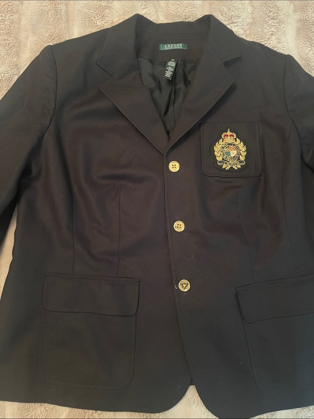 Ralph Lauren Black Blazer with Embroidered Crest and Gold Buttons - Picture 9 of 9
